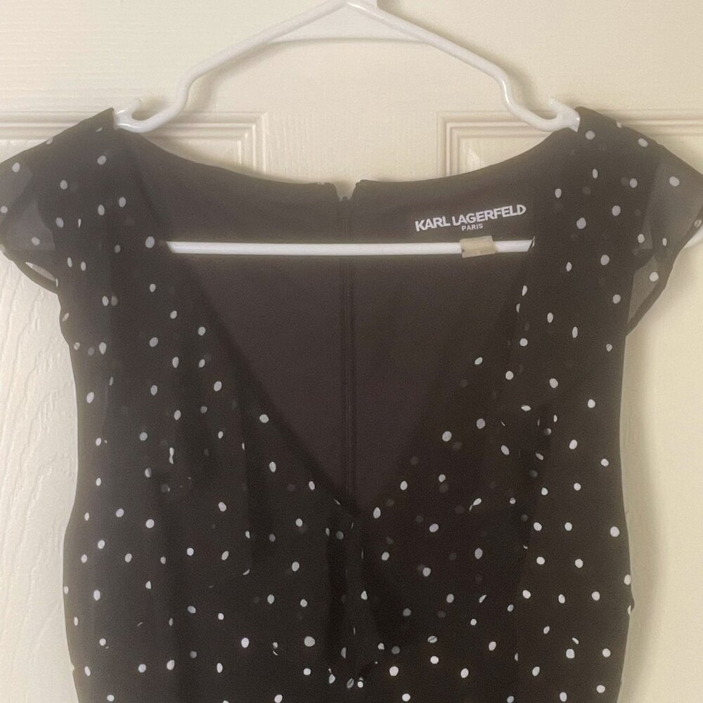 Beautiful Karl Lagerfeld Polka Dot Ruffled Dress Size 8